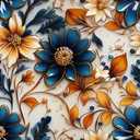 MuralPeel Vintage Boho Brown Glass Floral Dark Navy/Yellow Abstract Art Modern Peel and Stick Wallpaper Self Adhesive Removable Easy Peel Off Stick on Wall for Bedroom Cabinet Renter, 17.7" x 118.1"