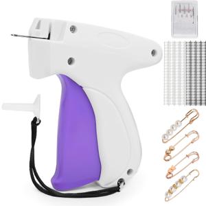 Stitch Gun for Clothes - Handheld Micro Stitch Tagging Gun Quick Clothing Fixer with 2,000 Black Fasteners & 2,000 White Fasteners & 6 Needles & 4 Brooch Pins, Easy Stitching Tool Fabric Gun