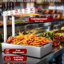 PYY French Fry Warmer - Update Commercial Food Heat Lamp Fry Dump Station Chip Warmer Food Warmer Adjustable Height 7.9"-11" Temp 86F-156F Countertop Freestanding for Restaurant Buffet