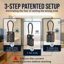 TRAVOCE TSA Approved Luggage Locks - Heavy Duty 3 Digit Combination Cable Lock, Search Alert for Suitcases, Backpacks, Golf Bags, Tents, Violin and Camera Cases, 4 Pack, Black