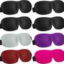 8 Pcs Sleep Eye Mask 3D Contoured Eye Mask Blackout Eye Covers for Sleeping with Adjustable Strap Block Out Light Night Blindfolds Soft Comfy Eye Shade for Women Men(Medium,Classic Colors)