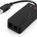 AGPtek External USB 2.0 3 in 1 Data Voice Dial Up Modem 56K V.92 V.90 CX93010 WIN7 Receive Send Fax on Computer with RJ11 Cable