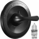 Shower Trim Kit for Delta 13/14 Series, Matte Black Metal Handle & Cover Plate, Fits R10000-UNBX/UNBXHF/UNWS/UNWSHF, Cartridge Included, Easy DIY Install (Valve Body Not Included)