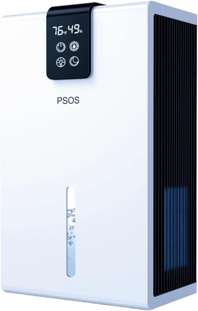 Dehumidifier, Dehumidifiers for Home, 98 OZ Water Tank, (1000 sq.ft) Quiet Dehumidifier for Basement Bathroom Bedroom with Humidity Display, Auto Shut Off, Relaxing 7 Color Ambient Light (Ivory)