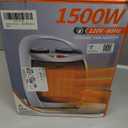 Kismile Small Electric Space Heater, Portable Ceramic Space Heater Fan for Office with Adjustable Thermostat and Overheat Protection ETL Listed for Kitchen, 750W/1500W(Silver)