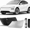 Zanch Windshield Sun Shade Umbrella for Tesla Model Y/3 (Including Juniper) 2000-2026 [Interior Protection, Up to 75℉ Cooler] Custom-Fit, No Sagging, No Gaps, Foldable Front Sunshade Umbrella