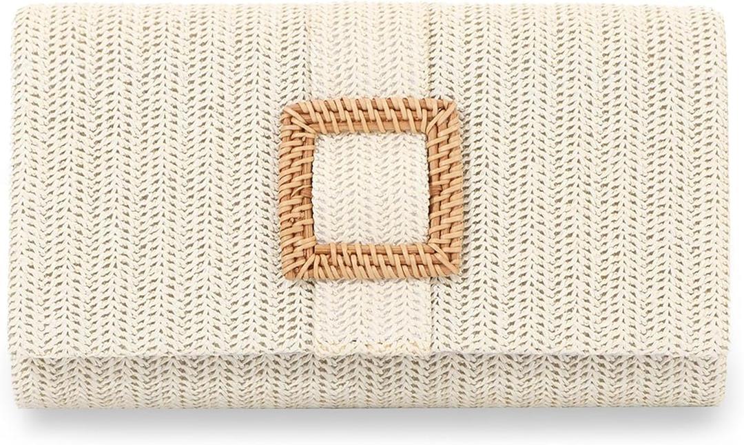 Emprier Straw Clutch Purses for Women Summer Beach Bag Raffia Crossbody Purse Woven Envelope Handbag