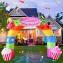 11FT Inflatable Birthday Arch Birthday Decoration, Built-in LED Lights and Colorful Rotating Lights, Suitable for Indoor and Outdoor Yard Lawn Decoration