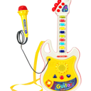 Toddler Guitar, Musical Instruments Toys for Toddlers 2 3, Montessori Karaoke Music Toys for 3 4 5 Year Old Boys Girls Pretend Play Gifts  Kids Electric Guitar with Microphone & Piano Set
