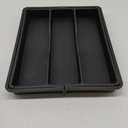 Silverware Drawer Organizer, Expandable Silverware Storage, Utensil Organizer, Durable Plastic Cutlery Storage Box For Forks, Spoons, And Knives - Kitchen Essentials For New Home (Black)