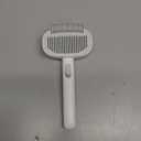 Cat Brush - 2-in-1 Cat Deshedding Brush & Dematting Comb for Long Haired Cats, Self Cleaning Slicker Brush Effectively Removes Matted Fur & Tangles, White