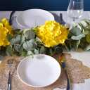 10 pcs Hydrangea Artificial Flowers, Silk Artificial Hydrangea Head with Stem Hydrangea for Bridal Wedding Baby Shower Home Party Decoration (Yellow)