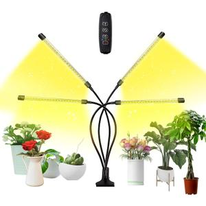 bseah Plant Lights for Indoor Plants, Grow Lights for Seed Starting Auto ON & Off Full Spectrum LED with Timer 4 Tubes
