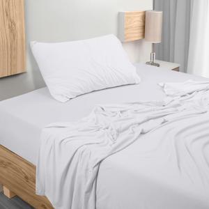 Utopia Bedding Twin Sheet Set - Jersey Knit Sheets 3 Piece  Cotton  Soft T-Shirt Stretchy Sheets (Twin, White)