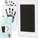 Pearhead M/L Clean-Touch Baby Ink Pad, No Mess Inkless Baby Safe Ink, DIY Handprint and Footprint Keepsake, Black, Medium/Large (Pack of 2)