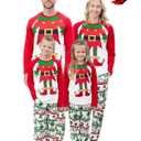 PATPAT Family Christmas Pjs Matching Sets Holiday Jammies Sleepwear Christmas Pajamas for Family Xmas Outfits with Socks (Small, Elf Costume Print)
