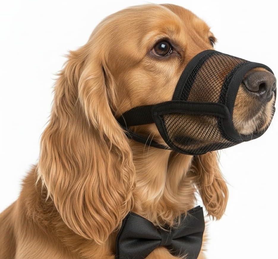XL Dog Muzzle for Large Dogs Breathable Air Mesh Muzzle for Large Sized Dog | Mussels for Dogs Grooming | Muzzles to Prevent Biting Barking Chewing | Allows Panting and Drinking
