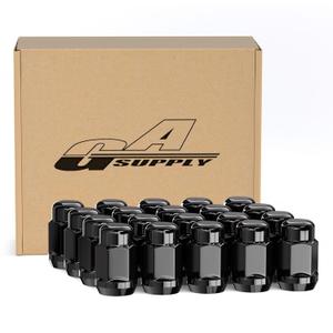 GAsupply 14x1.5 Lug Nuts 20pcs, M14x1.5 Bulge Acorn Closed End Black Lug Nuts Conical Seat 1.38" Tall 3/4" Hex