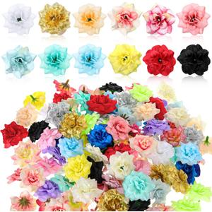 110 Pcs Fake Silk Rose Head Bulk 1.77 Inches Artificial Roses Head Mini Assorted Roses Artificial Flowers Colorful Mini Flowers for Crafts Wedding Flower Wall DIY Bouquet Home Decoration (Colorful)