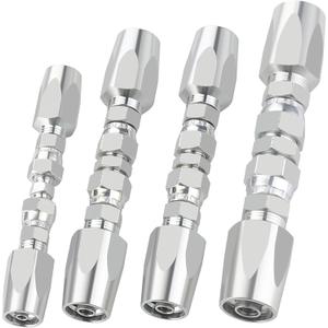4PCS Reusable Hydraulic Hose Repair Fittings Kit, 1/2'' 3/8'' 1/4'' for Size #08#06#04 Single Wire Hydraulic Hose