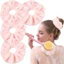 Ivyu Microfiber Hair Drying Scrunchies Towel Fiber - Buns Large Scrunchie for Curl Hair for Bed Shower Warp Wet Anti Frizz Hair Products Absorbent Fast Terry Cloth Scrunchy Gifts For Women Girls Pink