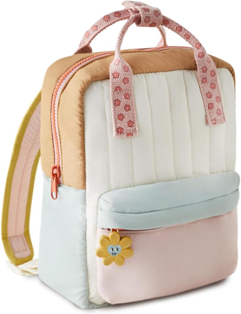 Mini Toddler Backpacks for Girls 2-4 - Cute Sunflower Flower Hanging Colored Small Diaper Bag and Preschool Bookbag
