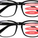 SIGVAN Progressive Multifocal Computer Glasses Women Men Blue Light Blocking Reading Glasses Spring Hinge Readers 2 Black, 1.0 x