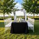 Surmente Black Tablecloth for Rectangle Tables, 90 x 132-inch Rectangular Table Cloth for 6-8 Ft Tables, Polyester Table Cover for Banquets, Parties, Events