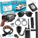 10Pcs Police Toys - Cop & Officer Costume Accessories for Kids, with Badge, Handcuffs, Halloween Police Costumes & Gear for Boys Girls, Bithday Gift for Kids