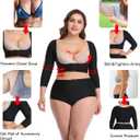 woahee Women's Arm Shaper Plus Size Arm Faja Compression Sleeve Garment Post Surgical Arm Shapewear (Black, S)