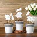 3 Pcs Easter Table Centerpiece Decor Artificial Potted Plants Bunny Tabletop Decorations Farmhouse Easter Rabbit Decorations Fake Plant with Pot for Spring Party Fireplace Decor