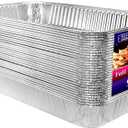 Aluminum Deep Foil Pans Full Size, Large Disposable Roasting & Baking Pan, 21"x13" (20 Pack) Extra Heavy Duty Chafing Trays for Hotels, Restaurants, Caterers, Steam Table, Buffets & Bakeware