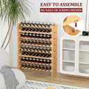 Domax Wine Rack Freestanding Floor - Bamboo Wooden Stackable 8 Tiers 72 Wine Bottle Holder Storage Racks for Kitchen, Bar, Pantry and Cellar (Yellow), Laege