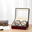 Automatic Watch Winder with 4 Quiet Japanese Motor+ 6 Display Storage Spaces,Luxury Watch Box for Man/Woman's Watches (Wood texture-WW116H)