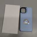 Folosu Compatible with iPhone 14 Case Wallet with Card Holder, 360Rotation Finger Ring Holder Kickstand, RFID Blocking Leather Protective Double Buttons Shockproof Cover 6.1 Inch Blue