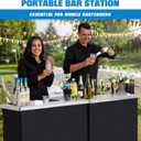 GoBar Portable Double Bar Table Set - Mobile Bartender Station for Events - Includes Carrying Case - Standard or LED