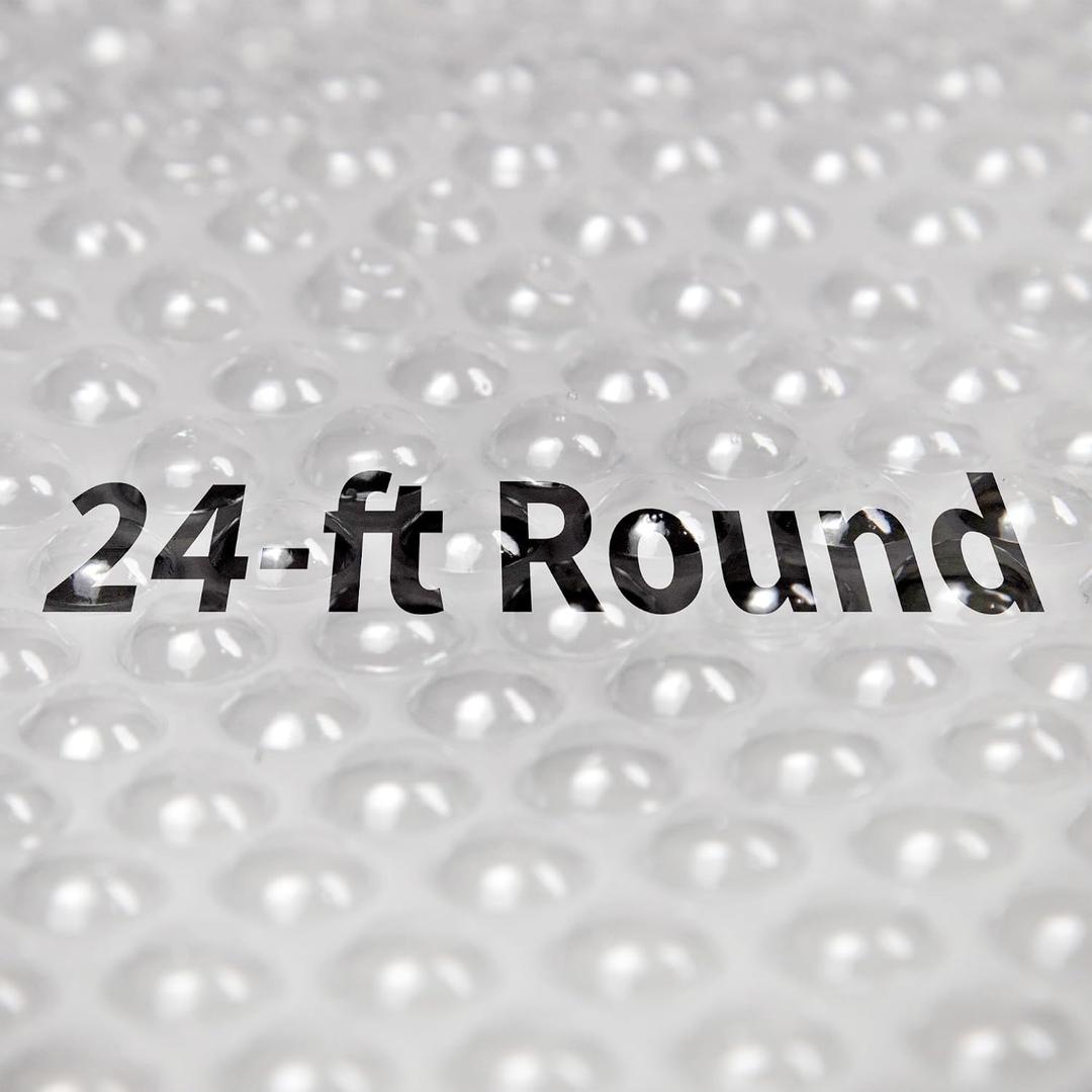 Blue Wave 24-ft Round Solar Blanket – 12 Mil Pool Cover with Thermal Bubbles to Retain Heat & Reduce Evaporation – Fade-Resistant Solar Cover for Above Ground Pools – Clear