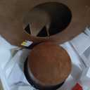 Merax Modern 35.4 Inch Round Large Coffee Table with Sturdy Base, Wood Center Table with 6.8" Thick Tabletop for Living Room Reception Room, Easy Assemble, Walnut