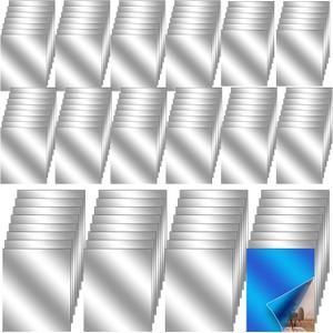Suzile 120 Pcs Flexible Mirror Sheets Self Adhesive 8'' x 6'' PET Plastic Mirror Stickers for Walls Non Glass Protective Film Reflector Sheets for DIY Home Wall Decor