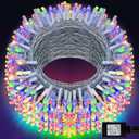 KNONEW Outdoor Christmas Lights 300 LED 99ft String Lights 8 Modes & Time Memory Fairy Light Plug in Waterproof LED String Lights for Xmas Yard Tree Wedding(Multicolor)