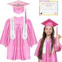 Kindergarten graduation cap and gown with 2026 Tassel, Certificate for Toddler Children (27"-33"), S