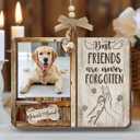 4 x Dog Memorial Photo Frame Ornament, Personalized Picture Frame Ornament for Pet Remembrance, Wooden Photo Keepsake for Tree Decorations, Sympathy Gifts for Loss of Dog