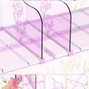 Rose Purse Dividers for Closet, 2 Pack Clear Clutch Purse Closet Organizers, Adjustable Handbag Storage Organizers, Plastic Bookshelf Separator Dividers for Bedroom Office