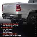LED Tail Lights Red Cover w/o Blind Spot Compatible With 2019-2023 Dodge Ram 1500 Right Passenger Side Replace 55112990AD