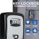 Rudy Run Key Lock Box for Outside – Large Outdoor Lockbox for Keys with Code, 4-Digit Combination Hidden Safe to Hide a Key Outside, Wall Mounted Key Storage for Home, Airbnb, Realtor and Rental