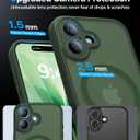 Magnetic Shockproof for iPhone 17 Case,[Full Camera Protection][Compatible with Magsafe][Non-Slip][Mil-Grade Protection] Slim Anti-Yellow Translucent Matte Phone Case for iPhone 17,Forest Green