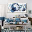 Wall Art Abstract Art Paintings Blue Fantasy Colorful Graffiti on White Background Modern Artwork wall Decor for Living Room Bedroom Kitchen 20"x40" with Framed