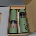 Electric Salt and Pepper Grinder Set USB-C Rechargeable, Dual-Speed Automatic Salt and Pepper Mills with 9 Adjustable Coarseness, Ceramic Burr, LED Light, Refillable, (Sage Green)