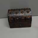 Nautical Cove Treasure Chest Keepsake and Decorative Wood Box (Large 8x6x6) - Storage Box, Wooden Box with Hinged Lid, Rustic Storage, Pirate Storage Box, Vintage Wooden Chest