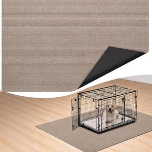Dog Crate Mat, 24 in X 36 in Dog Playpen Mat Rubber Kennel Mat Extra Large Liner for Under Dog Crate Cages, Absorbent Urine, Puppy Pee Pad Reusable Washable Floor Protector Waterproof Non-Slip Brown